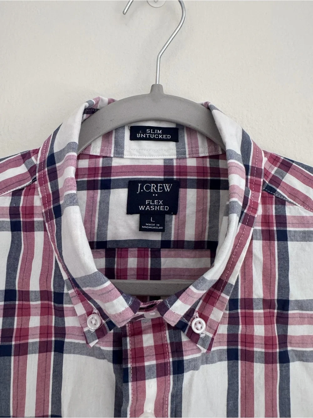 J. CREW 2 Piece Set Quilted Vest & Plaid Flex Washed Shirt -Men's Size Large NEW